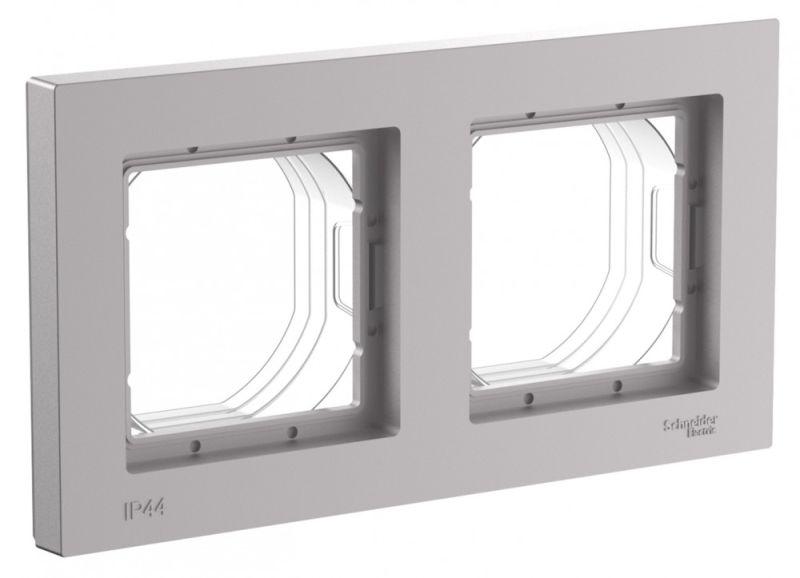 Рамка 2-пост. AtlasDesign Aqua IP44 алюм. SE ATN440302