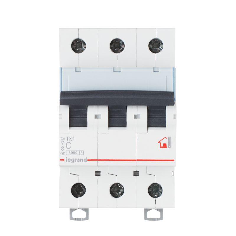 Выключатель автоматический модульный 3п C 63А 10кА TX3 6000 3мод. 400В Leg 403950