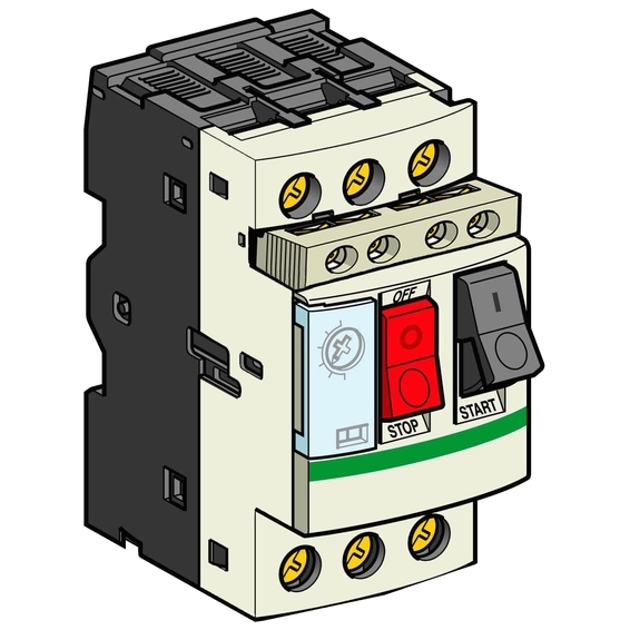 Силовой автомат для защиты двигателя Schneider Electric TeSys GV2 4А 3P, термомагнитный расцепитель, GV2ME08AE11TQ