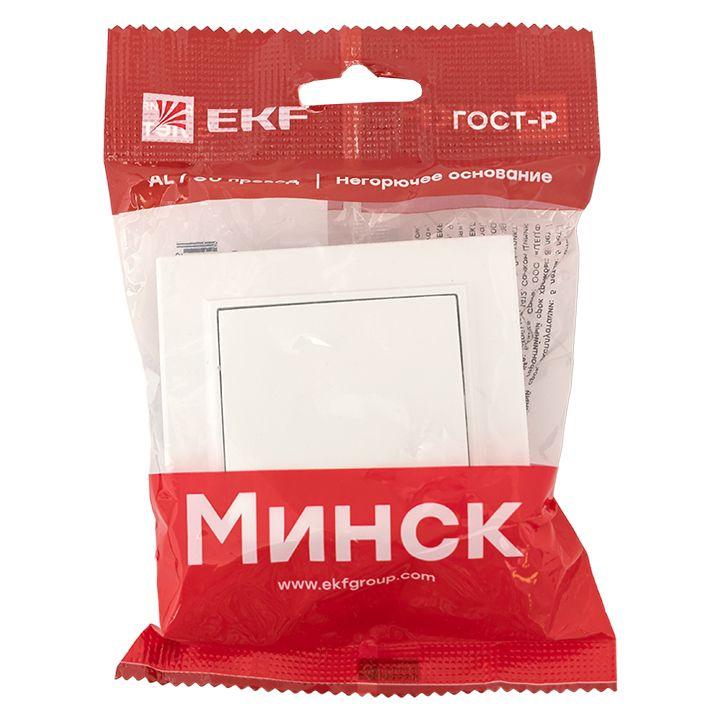 Выключатель 1-кл. СП Минск 10А IP20 бел. Basic EKF ERV10-021-10