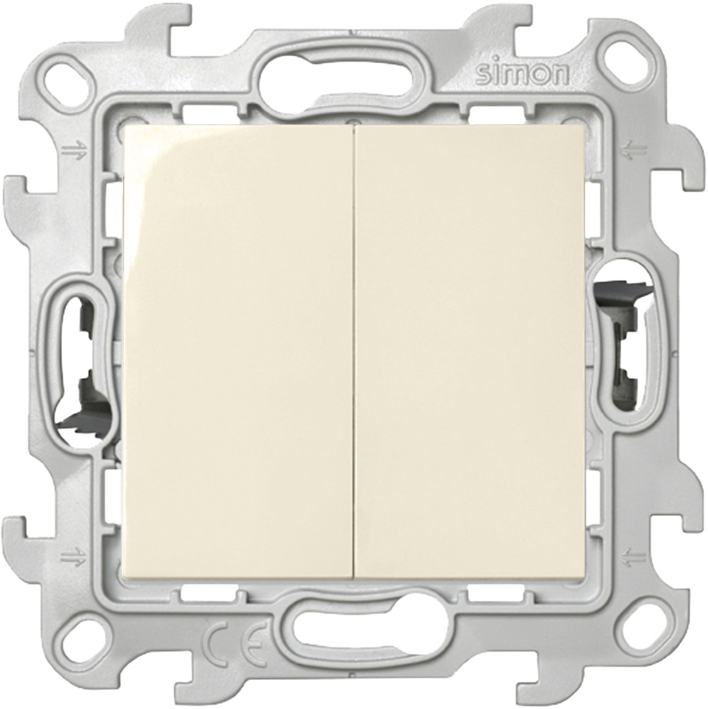 Выключатель двухклавишный Simon SIMON 24 HARMONIE, 2500 Вт, слоновая кость, 2420398-031
