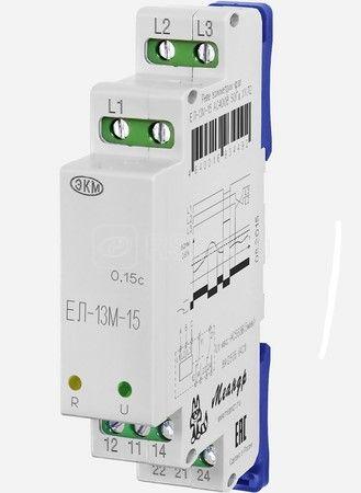 Реле контроля трехфазного напряжения ЕЛ-13М-15 AC400В УХЛ4 с задержкой срабатывания 0.15с ток контактов исполнительного реле 8А 2п Меандр A8302-16939206